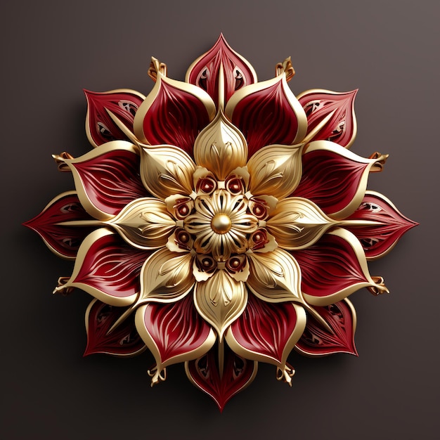 Majestic Maroon Craft a maroon mandala with intricate golden Arabesque details for a royal touch