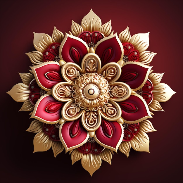 Majestic Maroon Craft a maroon mandala with intricate golden Arabesque details for a royal touch