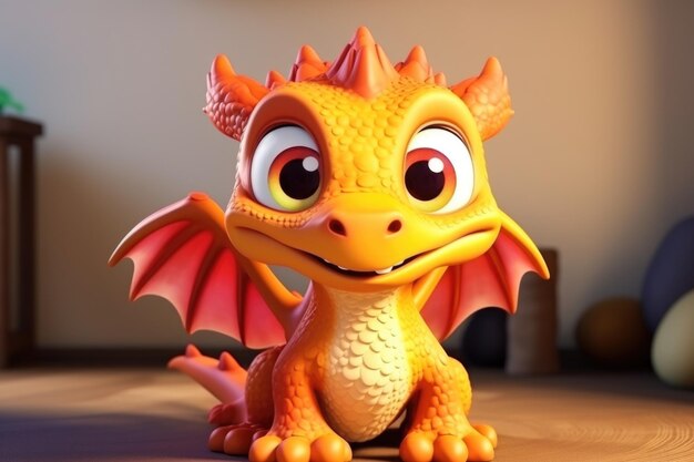 Photo majestic marvel cute adorable cartoon dragon