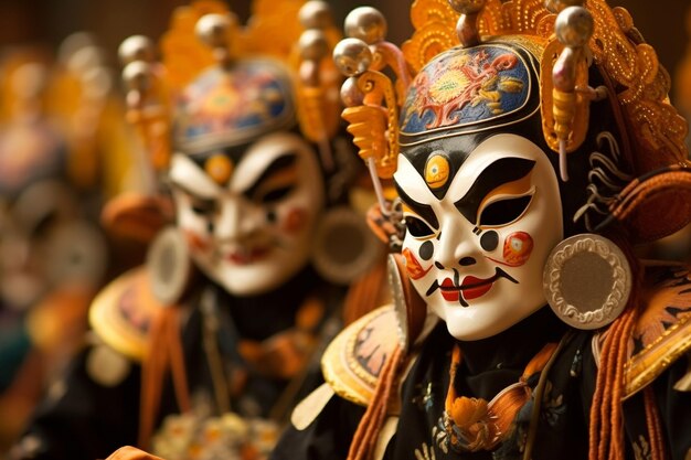 Foto majestic masked parade gelukkige chinese nieuwjaar foto