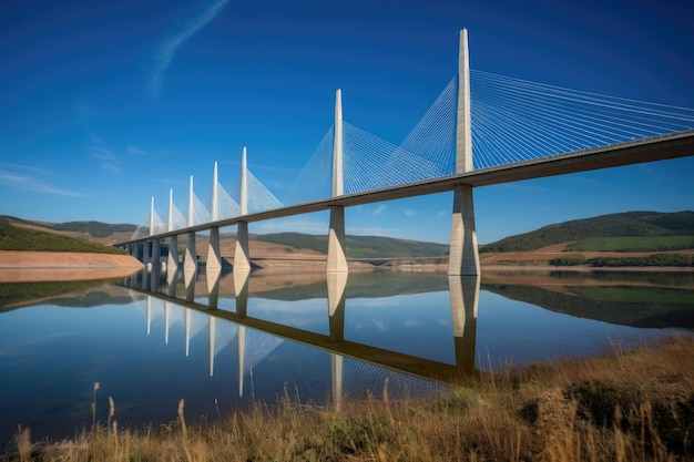 Majestic Millau Bridge in France connecting horizons generative IA