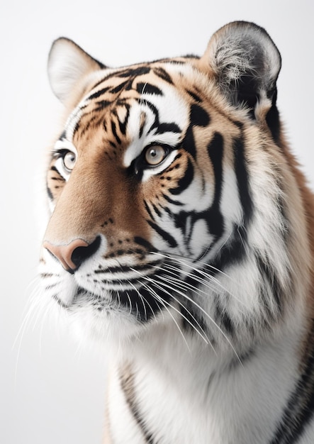 Majestic Minimalistic Tiger Portrait The Elegance of the Wild Generative AI