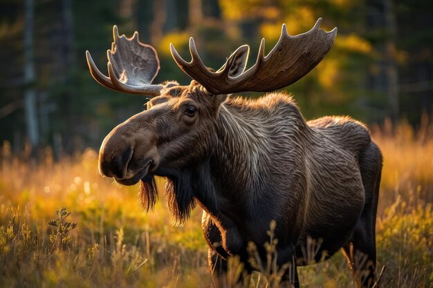 Photo majestic moose in natural habitat