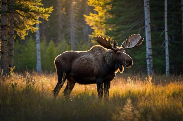 Foto l'alce maestoso nell'habitat naturale