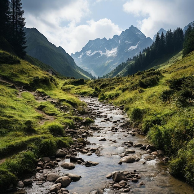 Majestic Mountain Escape Berglandschap Foto