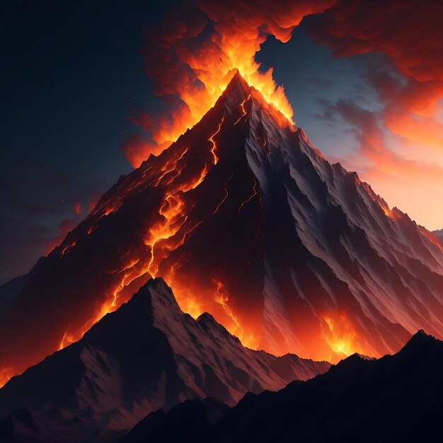 Majestic Mountain of Fire