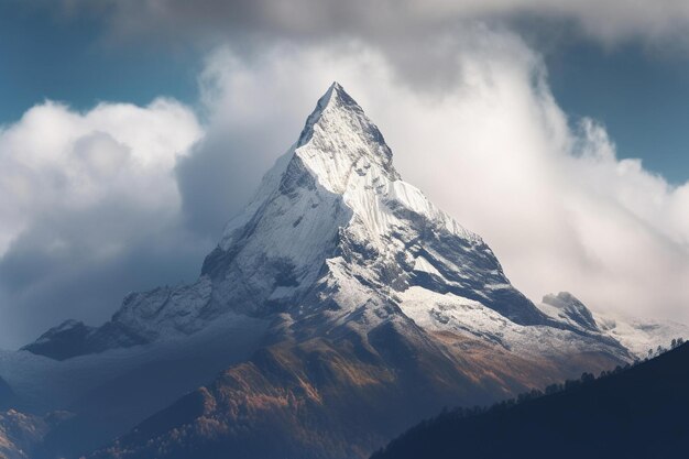 Majestic Mountain Peak Above the Clouds