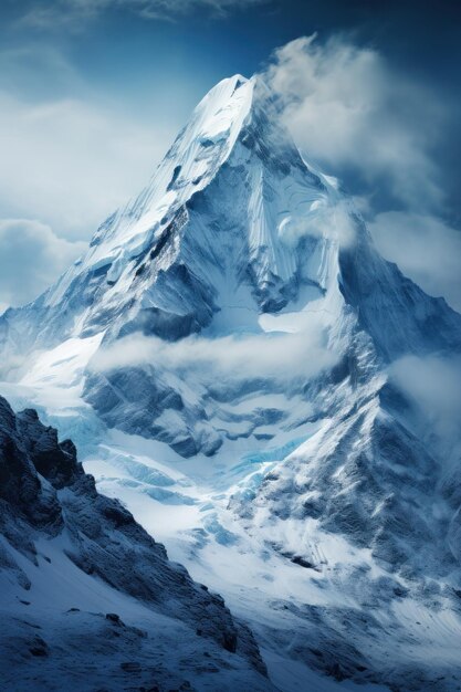 majestic mountain peak covered in snow