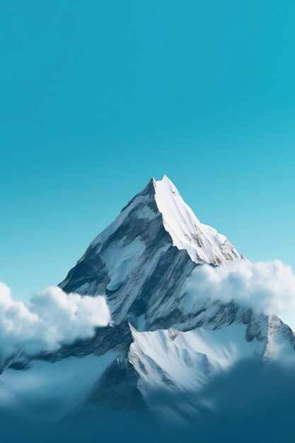 Majestic mountain peaks in the style of high landscape professional photography light blue sky