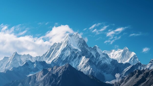 Photo a majestic mountain range standing tall against