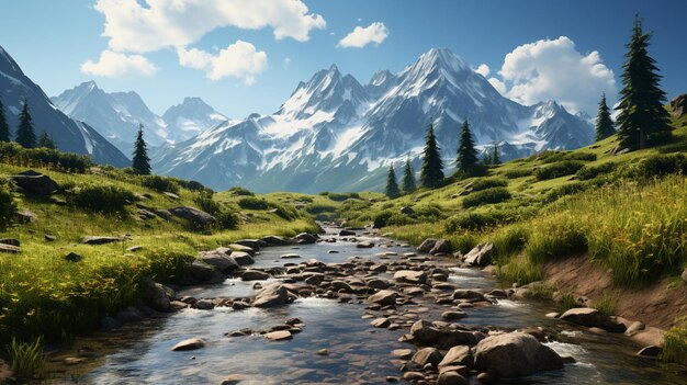 Majestic mountain range tranquil scene hiking adventure