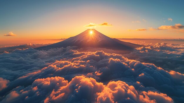 写真 雲 の ある 壮大な 山