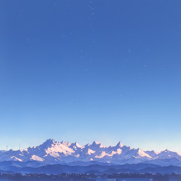 Photo majestic mountains under starlit sky