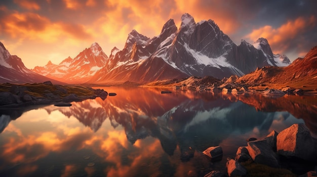 Majestic Mountains at Sunset