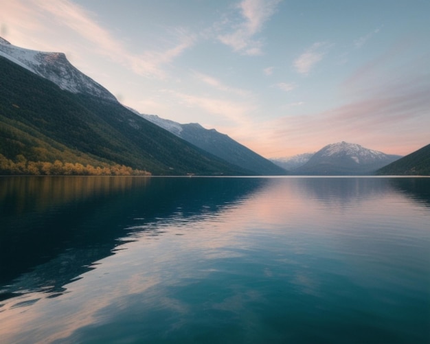 majestic mountains and tranquil lake