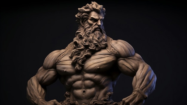 Majestic Muscular Stoic Statue Statue of a muscular stoic