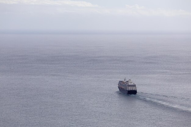 A Majestic Ocean Voyage Cruise Ship on the Horizon