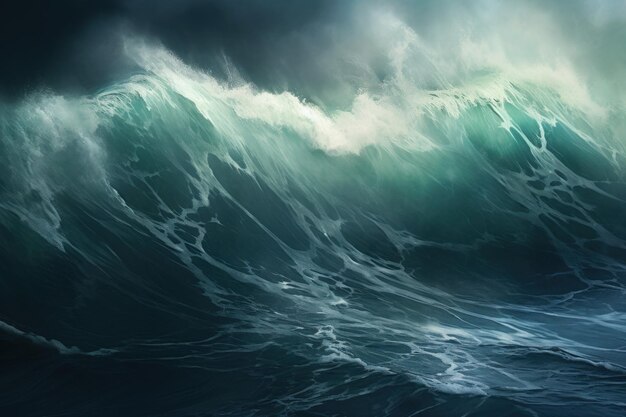Величественная волна океана в сумерках