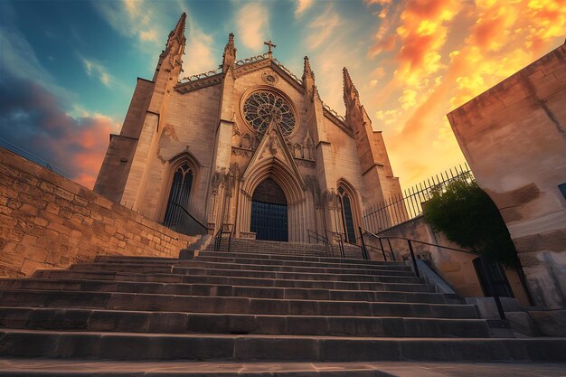 Photo majestic old cathedral in frame