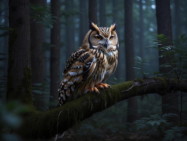 Majestic Owl in the Green Forest