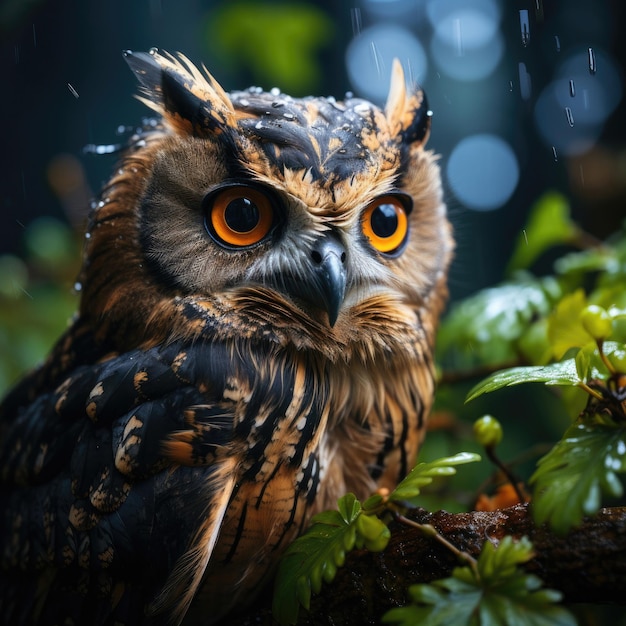 Majestic Owl in Rainforest Twilight