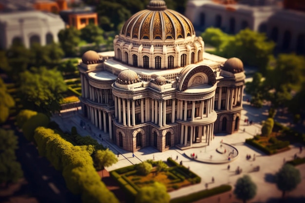 The Majestic Palace of Fine Arts in Mexico City