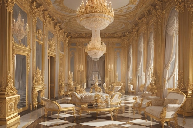 A majestic palace of Versailles with its grandiose architecture and intricate details