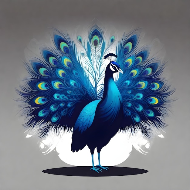 Majestic Peacock Bird Clipart Illustratie