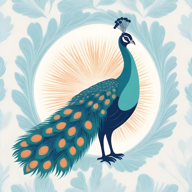 Foto majestic peacock bird clipart illustratie