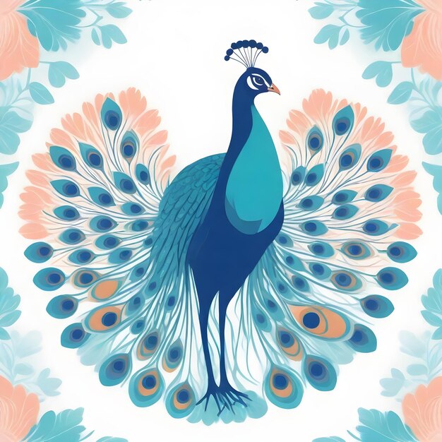 Photo majestic peacock bird clipart illustration