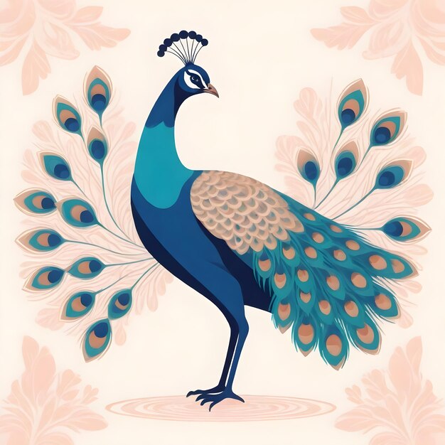 Foto illustrazione di majestic peacock bird clipart