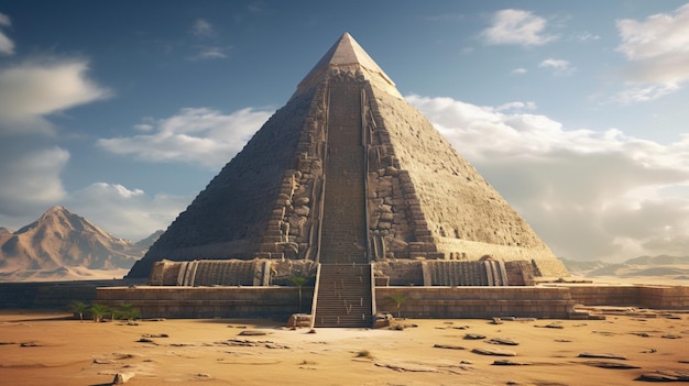 Photo majestic pyramid shape awe inspiring ancient civilization