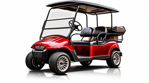 Photo majestic red golf cart lifelike renderings for a sleek and erudite design