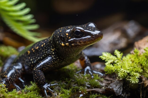 Majestic Salamander on Mossy Terrain