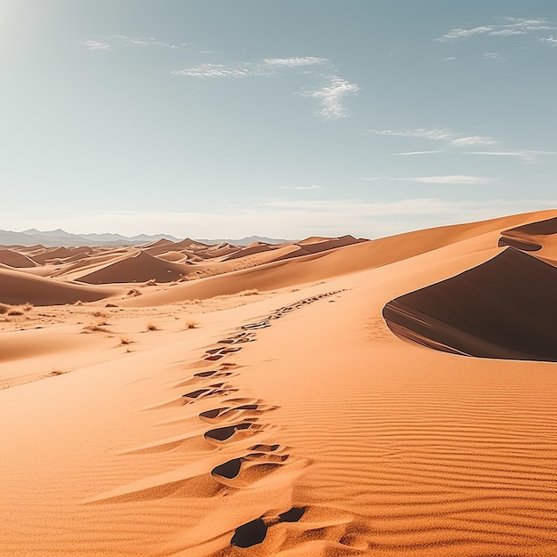 Majestic sand dunes in the desert