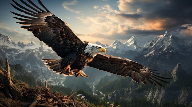 Majestic scene beauty eagle