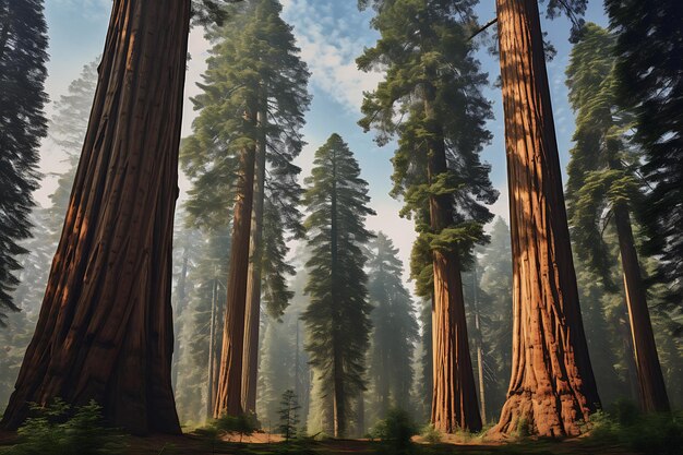 Photo majestic sequoia trees