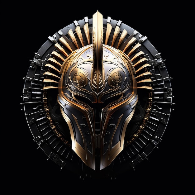 Majestic Silver and Gold Spartan Emblem