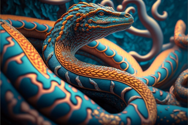 majestic snake, highly detailed, generative ai