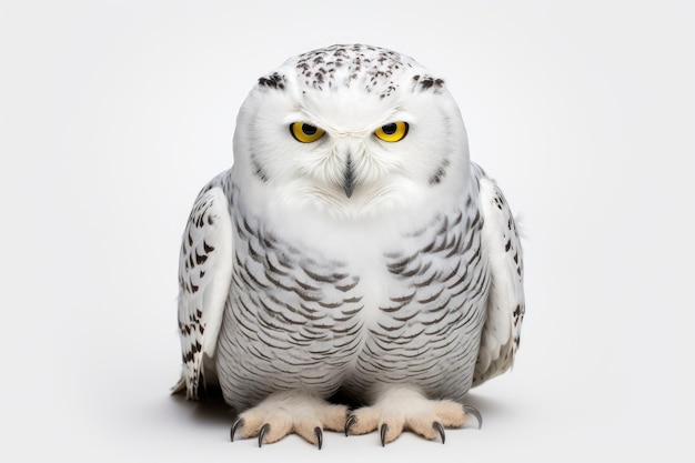 Majestic Snowy Owl Isolated On White Background