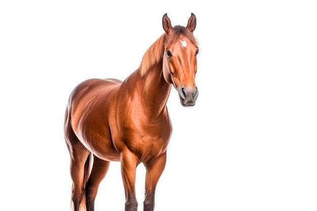 Majestic Stallion Powerful Horse Portrait on a White Canvas