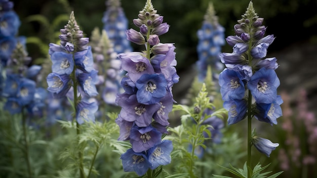 Majestic stature of a delphinium AI generated