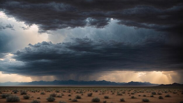 A Majestic Storm Sweeping Through the Desert Mountains