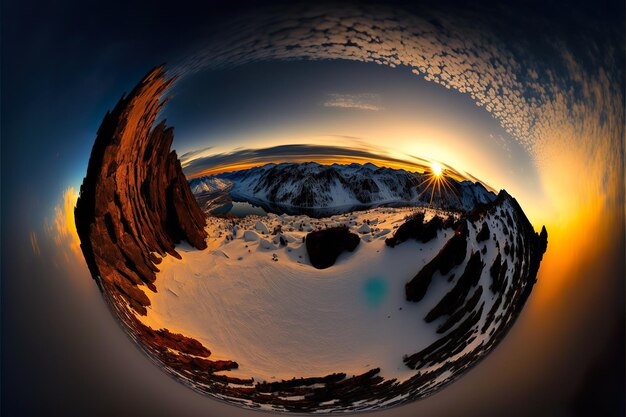 Majestic summer sunrise on Bruarfoss Waterfal