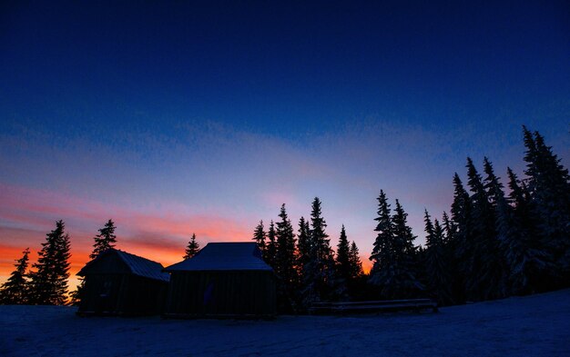 Photo majestic sunset in the winter