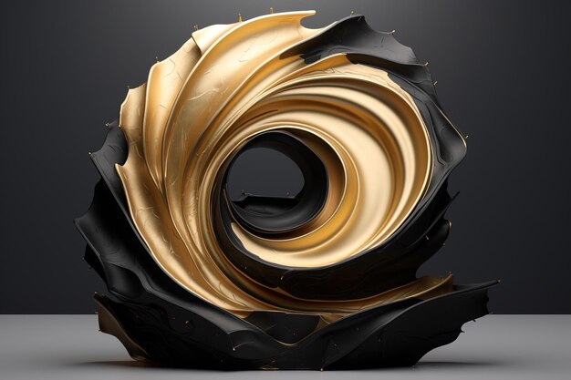 Majestic swirls of black and gold create a luxurious abstract ideal for premium branding and opulent themes Generative AI