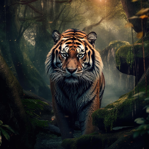 Иллюстрация величественного тигра