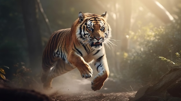 Majestic Tiger in Leap Generative AI