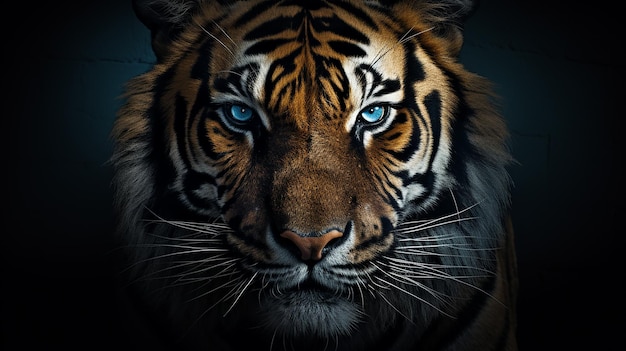 Majestic Tiger Staring Intently Wildlife Portrait