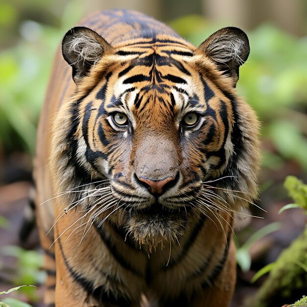 Majestic Tiger Striking Oil Painting of Panther tigers in the Amazon Jungle